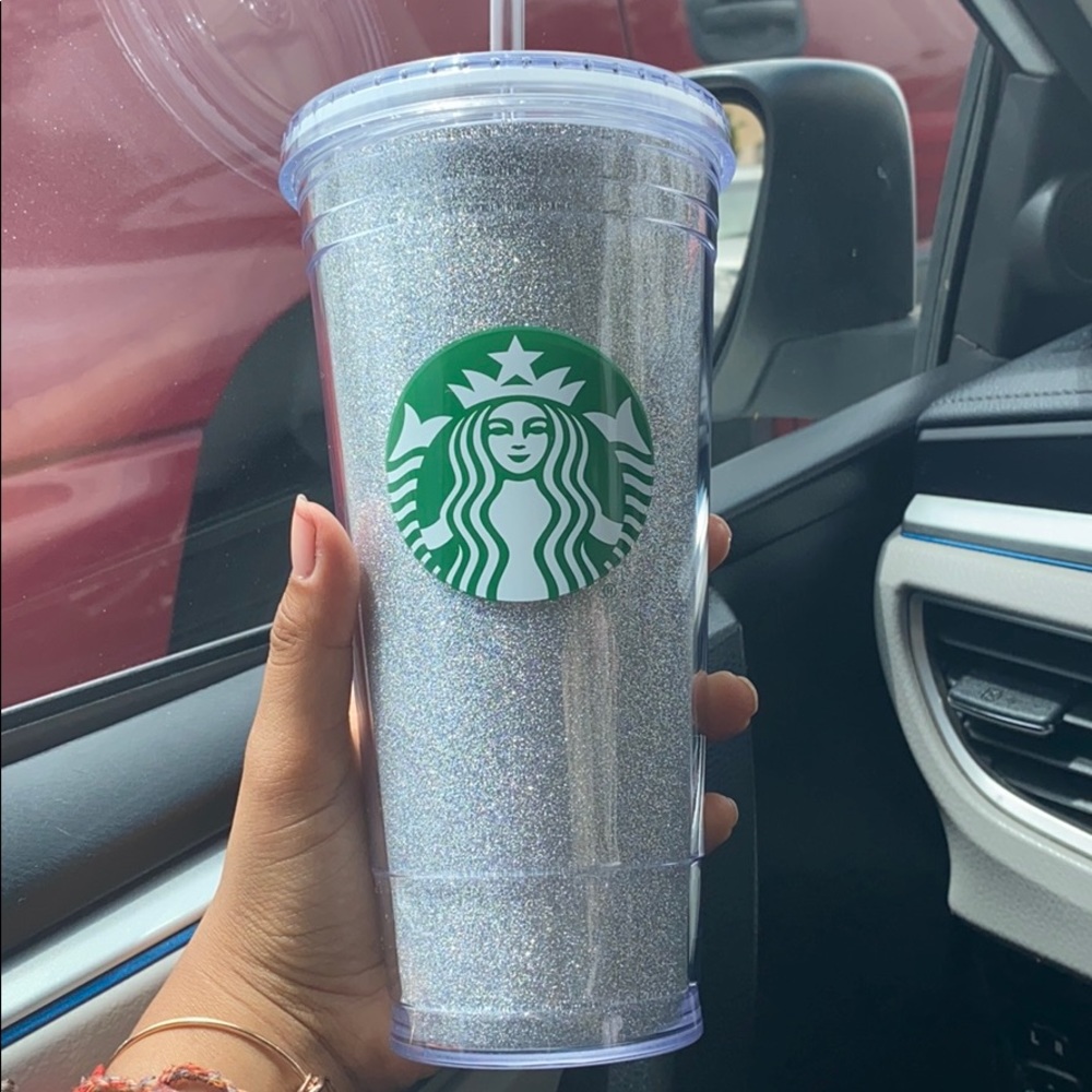 Brand New Starbucks silver glitter tumbler